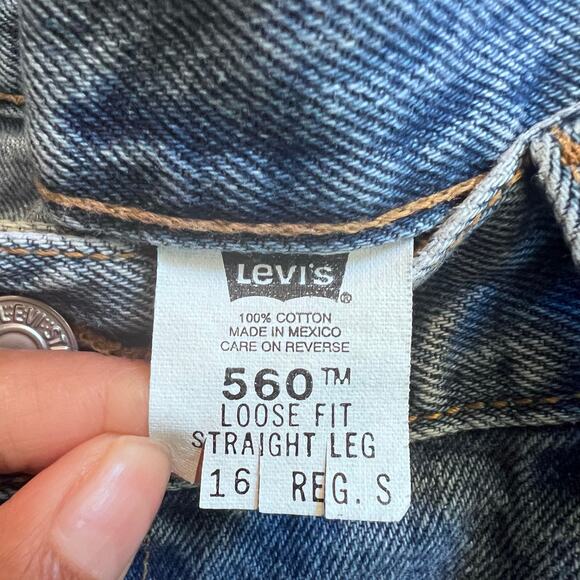 VTG Levis 560 Jeans Size 16R Loose Fit Straight Leg Mom High Rise USA Made - Picture 5 of 11